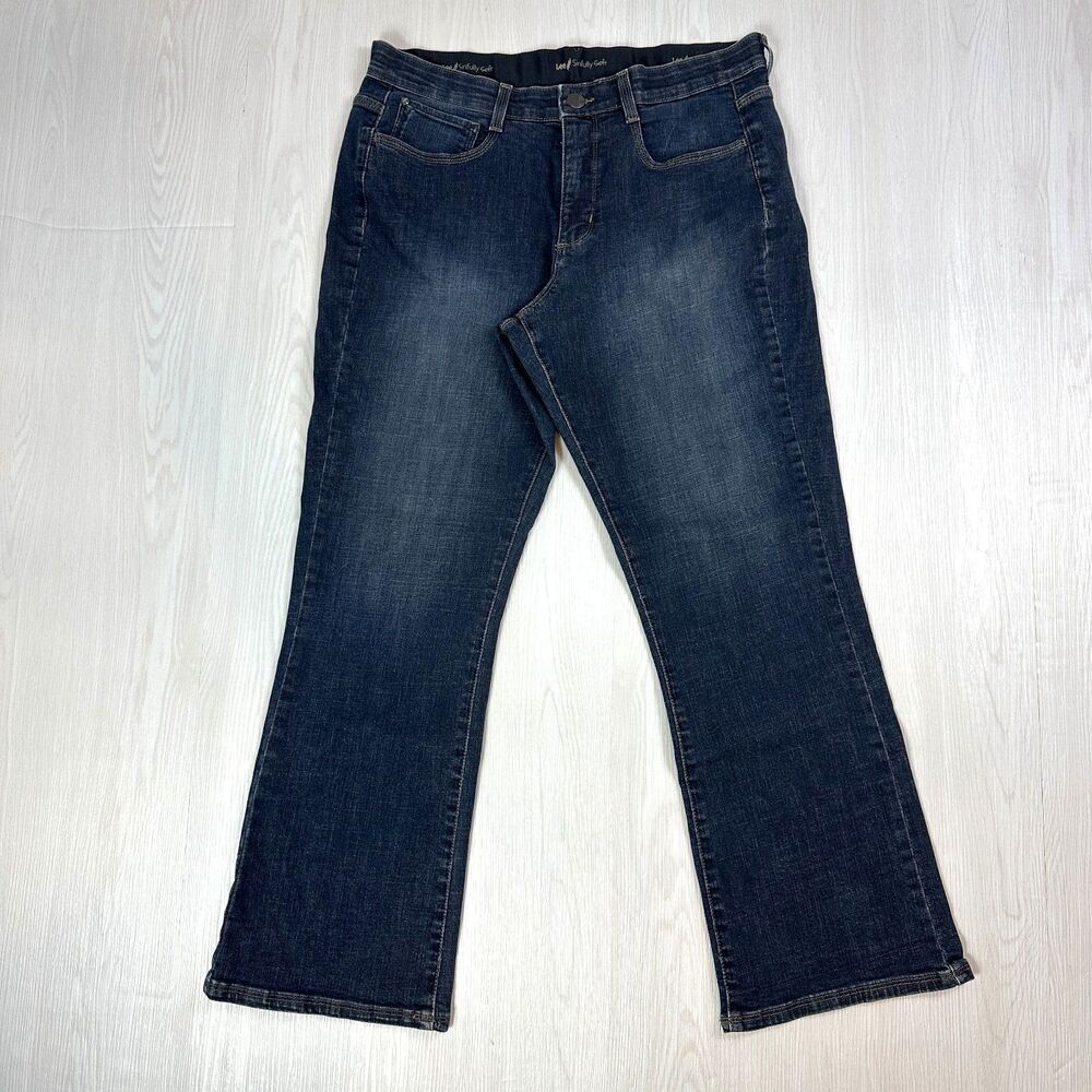 Lee Sinfully Soft Womens 14 Petite Bootcut Jeans Dark Wash Stretch Flap Pocket